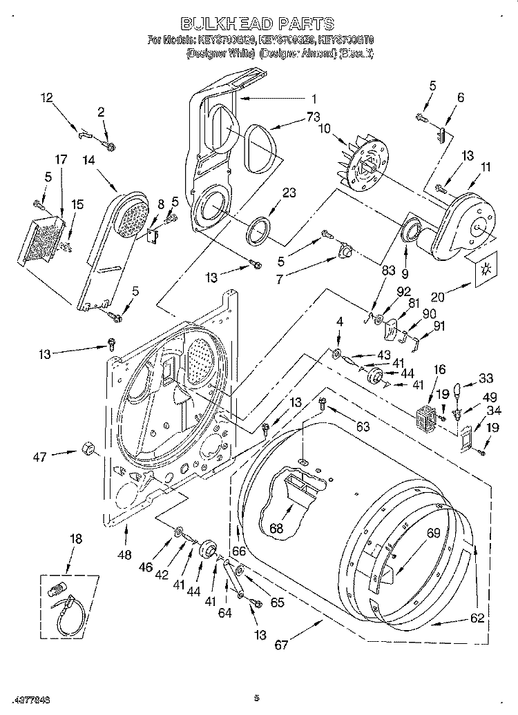 SECTION Diagram and Parts List for KEYS700GZ0  KitchenAid Dryer