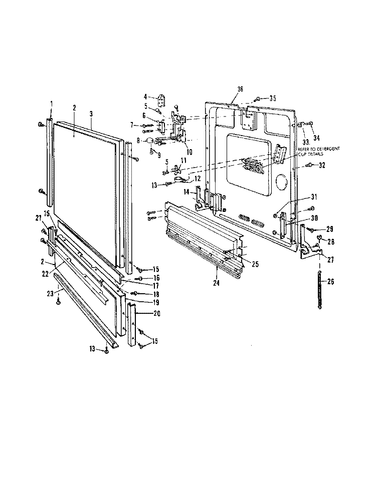 TUB Diagram and Parts List for 8565L10  Roper Dishwasher