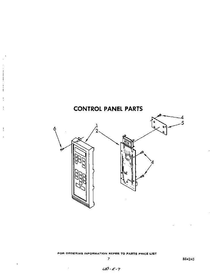 CONTROL PANEL Diagram and Parts List for MW8570XR0  Whirlpool Microwave