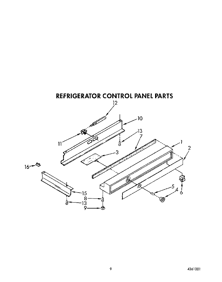 REFRIGERATOR CONTROL PANEL Diagram and Parts List for KSSS42MWX00  KitchenAid Refrigerator