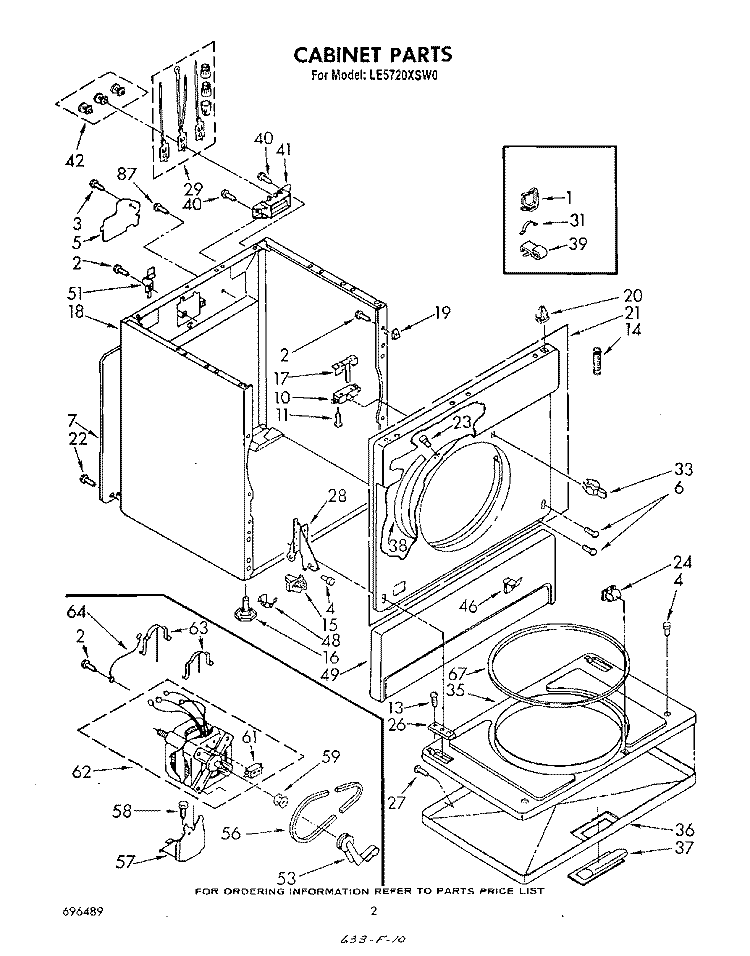SECTION Diagram and Parts List for LE5720XSW0  Whirlpool Dryer