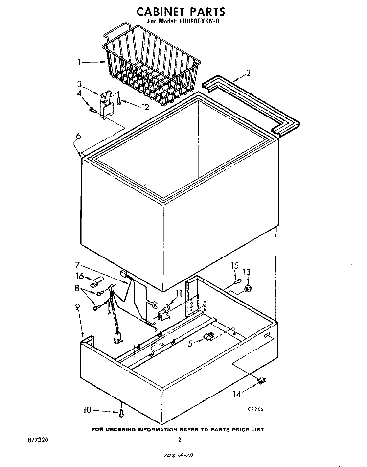 SECTION Diagram and Parts List for EH090FXKN0  Whirlpool Freezer
