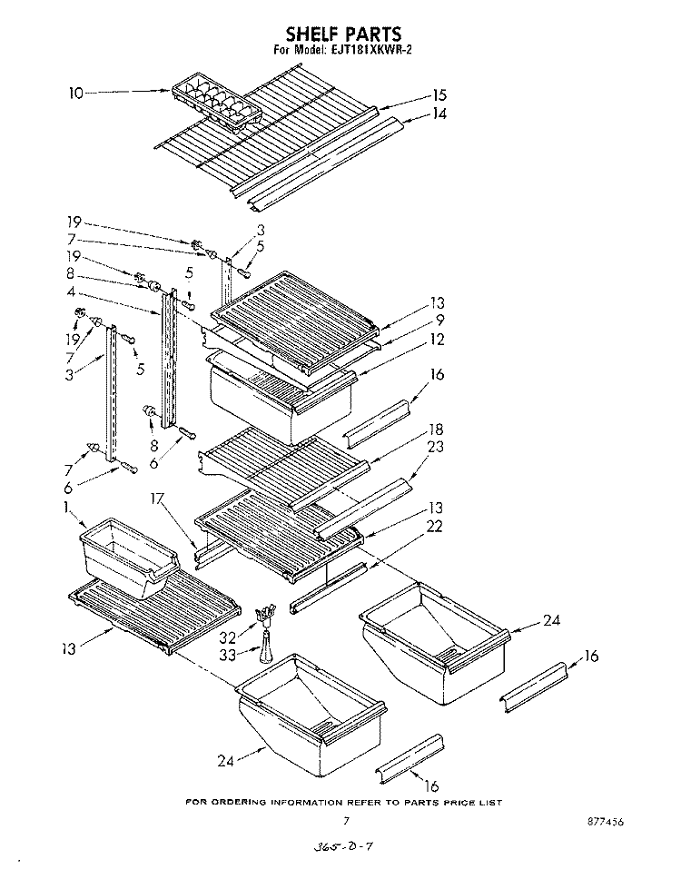 SHELF Diagram and Parts List for EJT181XKWR2  Whirlpool Refrigerator