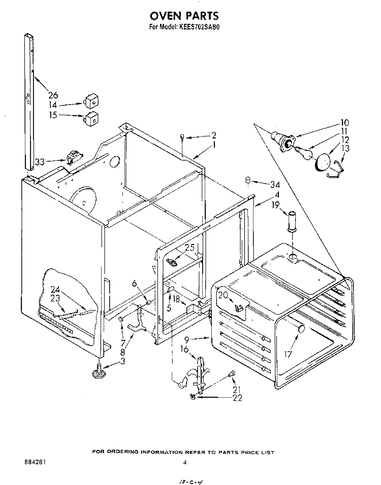 OVEN Diagram and Parts List for KEES702SWB0  KitchenAid Microwave Oven Combo