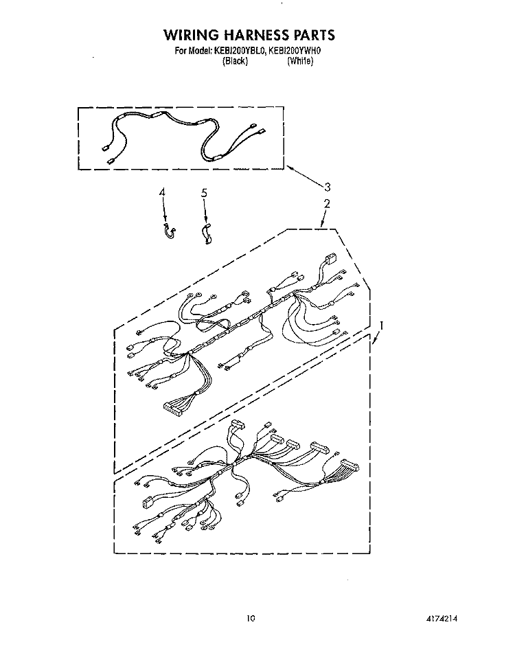 WIRING HARNESS Diagram and Parts List for KEBI200YBL0  KitchenAid Wall Oven