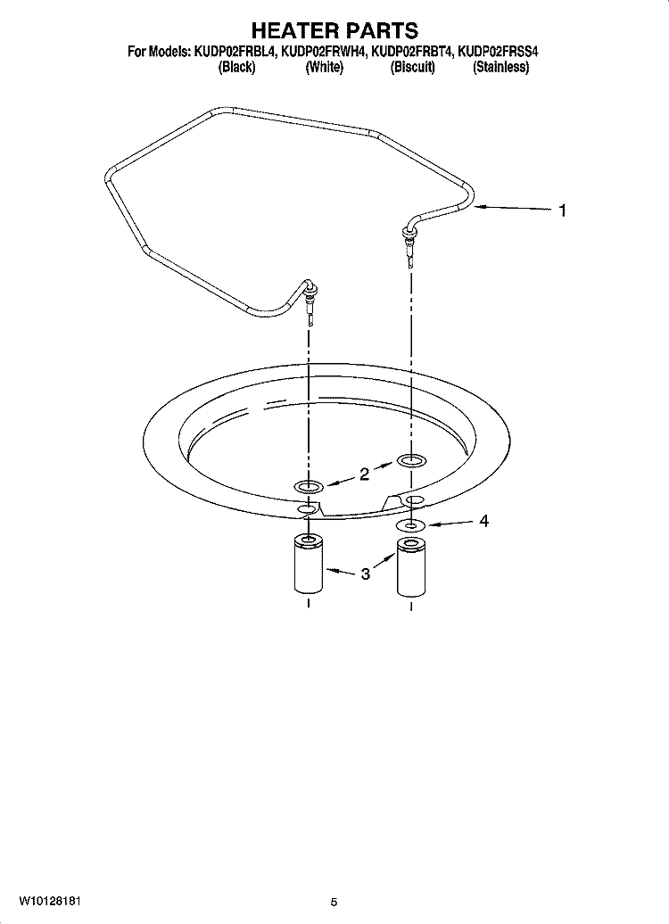 HEATER PARTS Diagram and Parts List for KUDP02FRBL4  KitchenAid Dishwasher