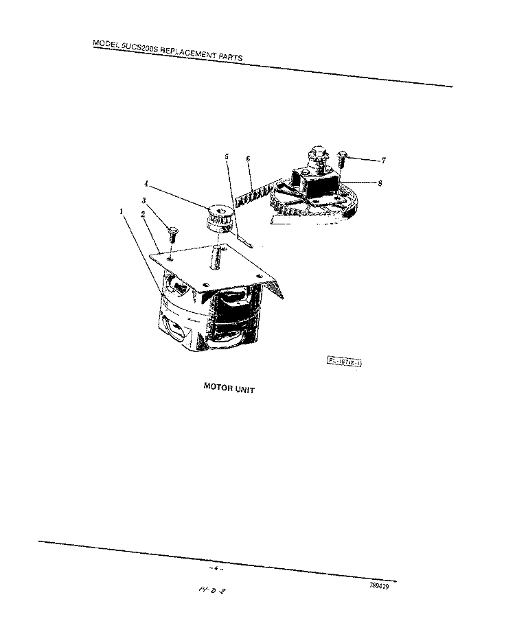 MOTOR Diagram and Parts List for KCS200E  KitchenAid Trash Compactor