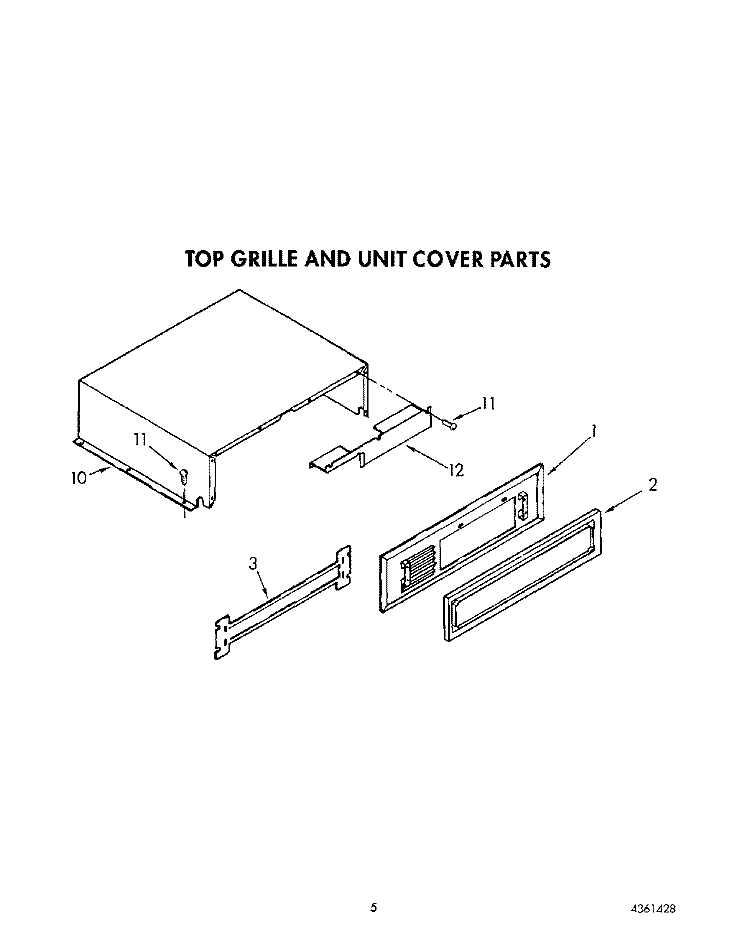 TOP GRILLE AND UNIT COVER Diagram and Parts List for KSSS42DAW00  KitchenAid Refrigerator