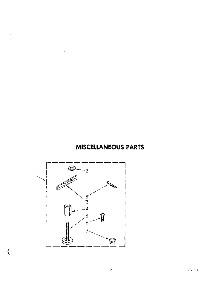 MISCELLANEOUS Diagram and Parts List for LA6100XSW0  Whirlpool Washer