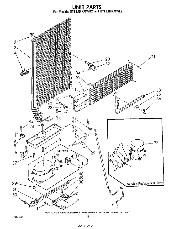 SECTION Diagram and Parts List for ET18JMXMWR2  Whirlpool Refrigerator