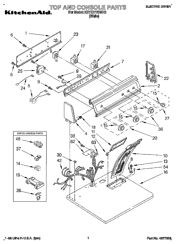 SECTION Diagram and Parts List for KEYE777BWH2  KitchenAid Dryer