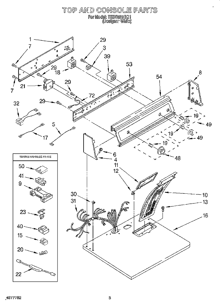 SECTION Diagram and Parts List for TEDS680EQ1  Estate Dryer