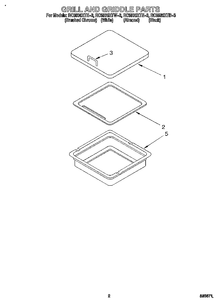 SECTION Diagram and Parts List for RC8536XTH3  Whirlpool Cooktop