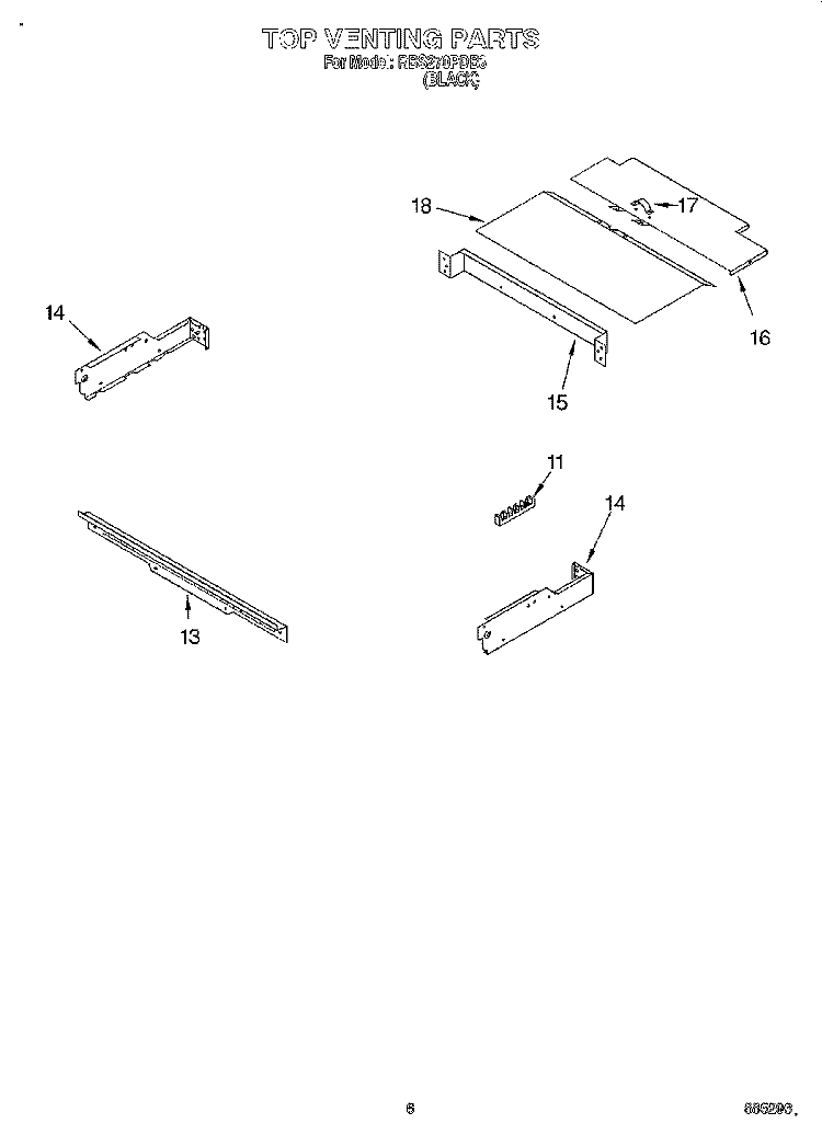 TOP VENTING, OPTIONAL Diagram and Parts List for RBS270PDB3  Whirlpool Wall Oven