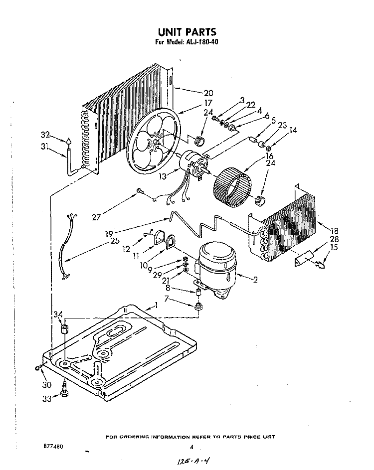SECTION Diagram and Parts List for ALJ18040  Whirlpool Air Conditioner