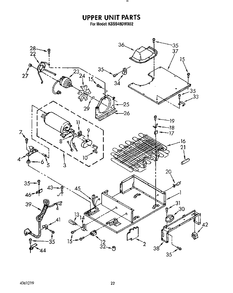 UPPER UNIT, LIT/OPTIONAL Diagram and Parts List for KSSS48DWX02  KitchenAid Refrigerator