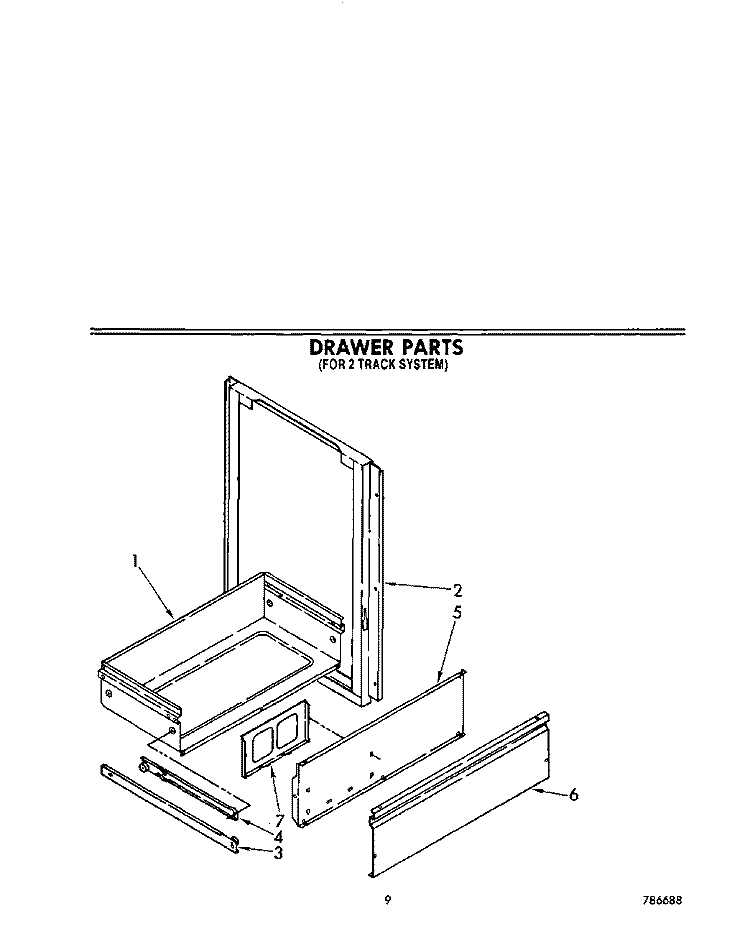 DRAWER Diagram and Parts List for SM958PEPW0  Whirlpool Range