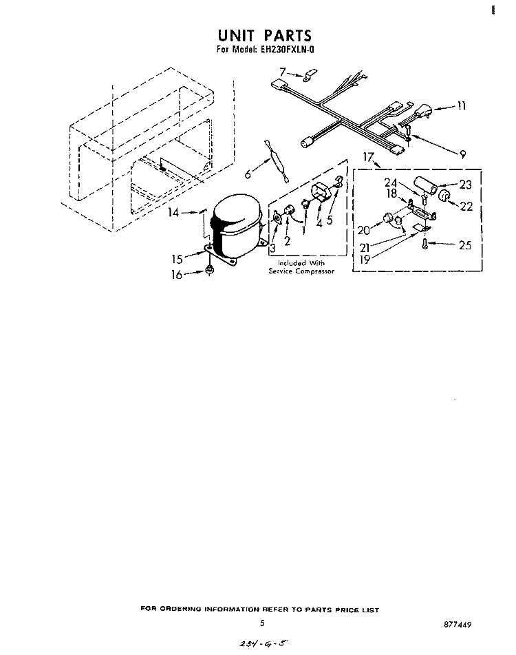 SECTION Diagram and Parts List for EH230FXLN0  Whirlpool Freezer