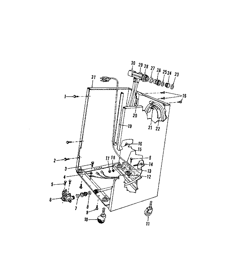 FRAME Diagram and Parts List for 8595L10  Roper Dishwasher