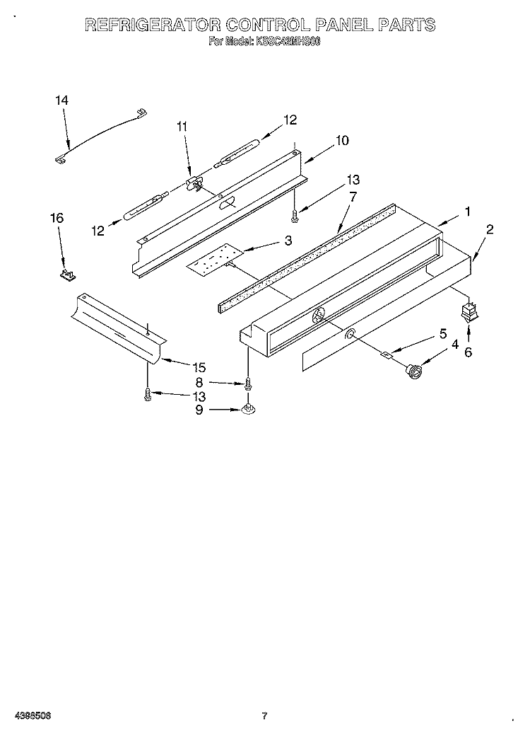 REFRIGERATOR CONTROL PANEL Diagram and Parts List for KSSC42MHS00  KitchenAid Refrigerator
