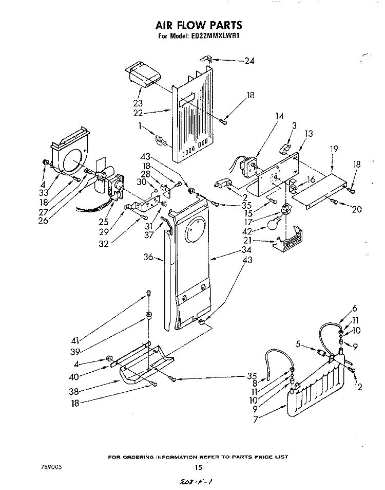 SECTION Diagram and Parts List for ED22MMXLWR1  Whirlpool Refrigerator