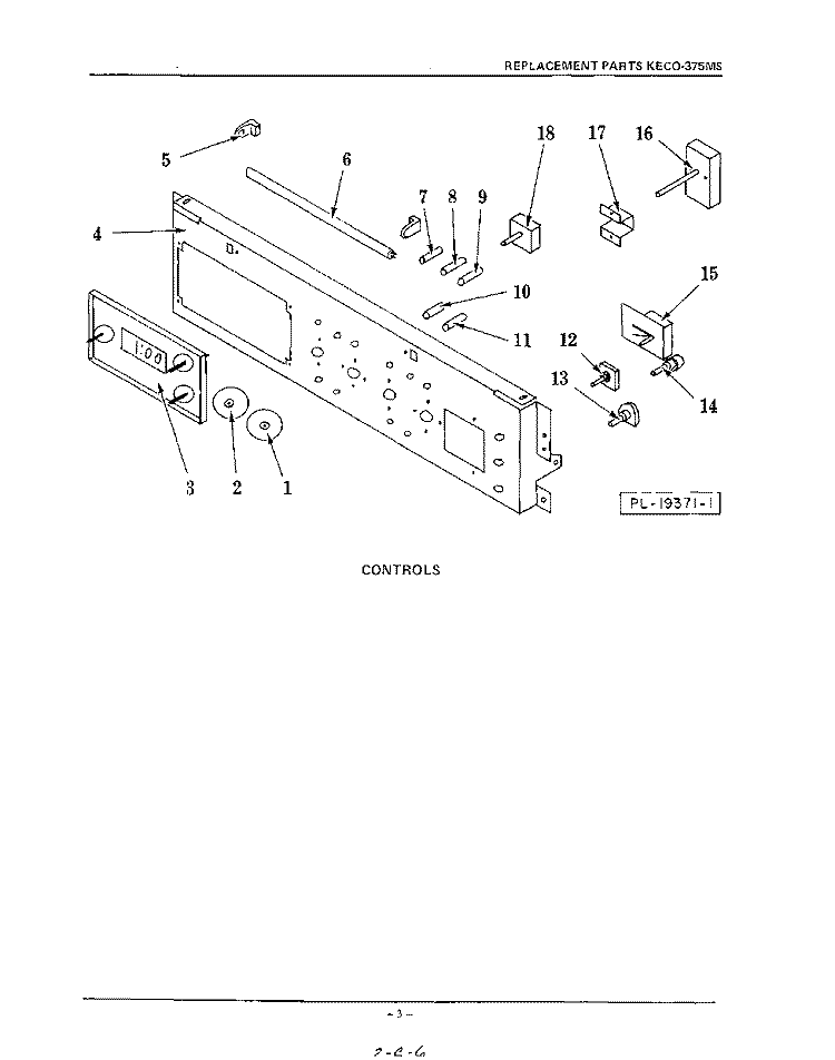 CONTROLS Diagram and Parts List for KECO375MS  KitchenAid Wall Oven