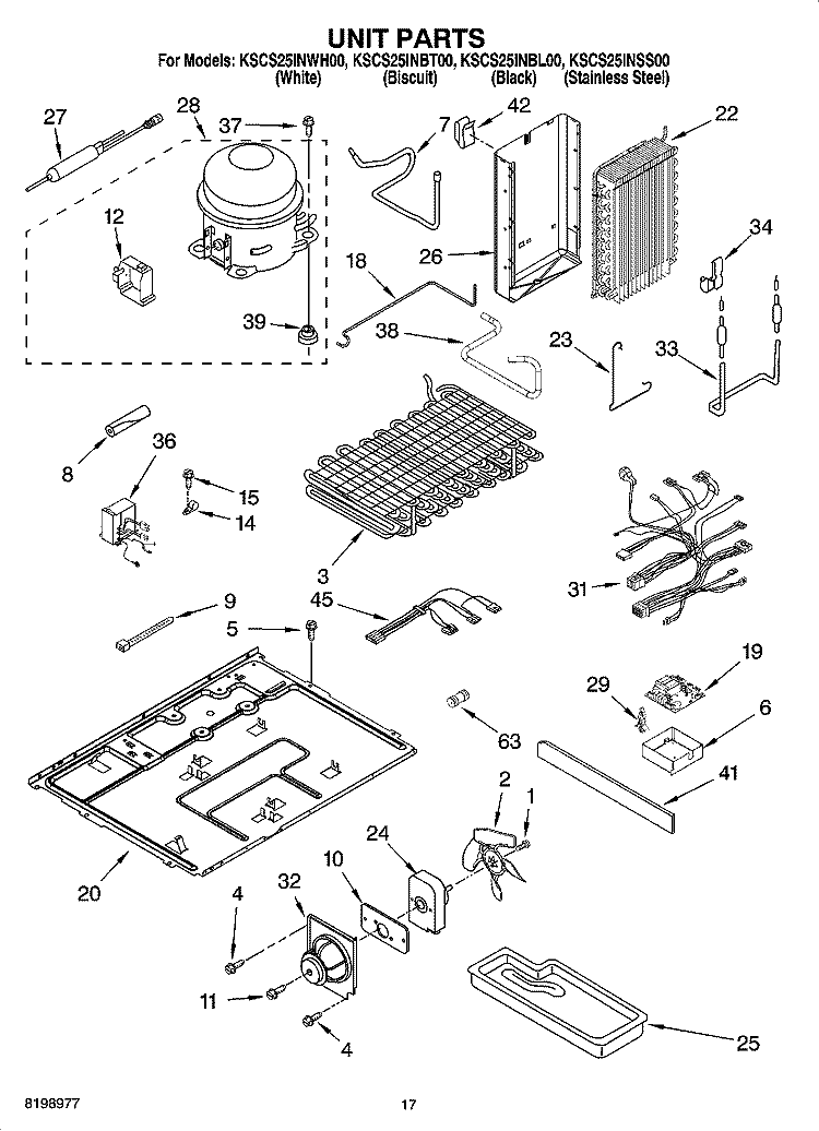 UNIT PARTS Diagram and Parts List for KSCS25INSS00  KitchenAid Refrigerator