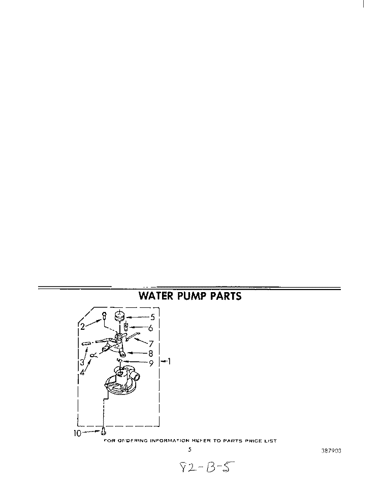 WATER PUMP Diagram and Parts List for LA7680XPW1  Whirlpool Washer