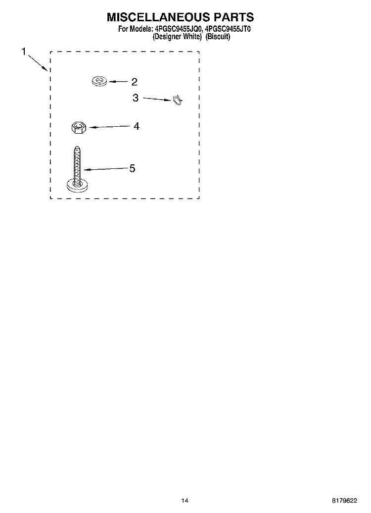 MISCELLANEOUS, OPTIONAL Diagram and Parts List for 4PGSC9455JT0  Whirlpool Washer