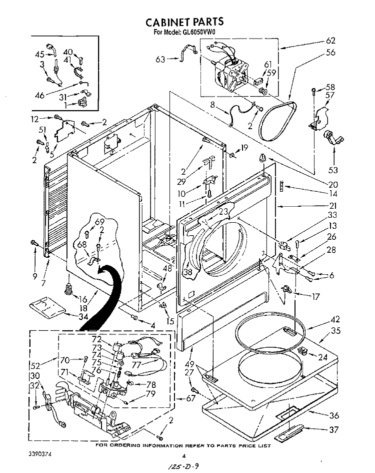BULKHEAD Diagram and Parts List for GL6050VL0  Roper Dryer