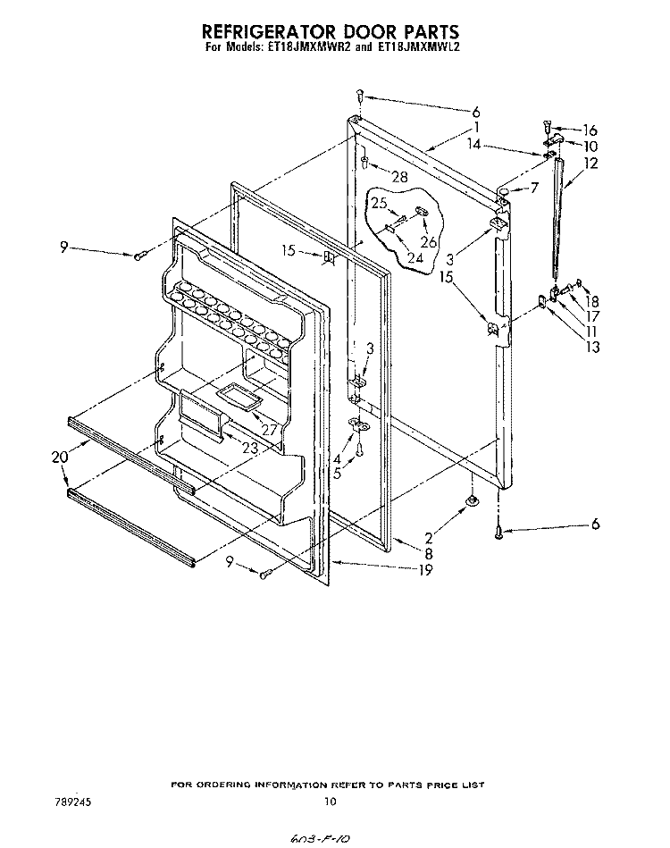 SECTION Diagram and Parts List for ET18JMXMWR2  Whirlpool Refrigerator