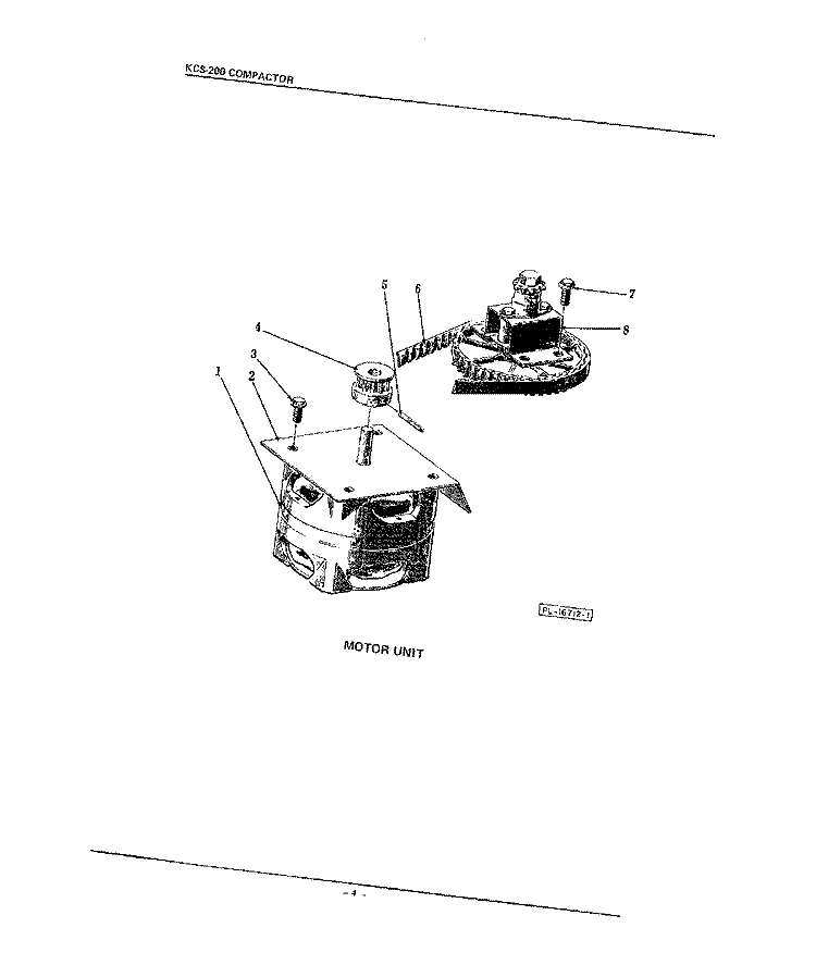 MOTOR Diagram and Parts List for KCS200  KitchenAid Trash Compactor