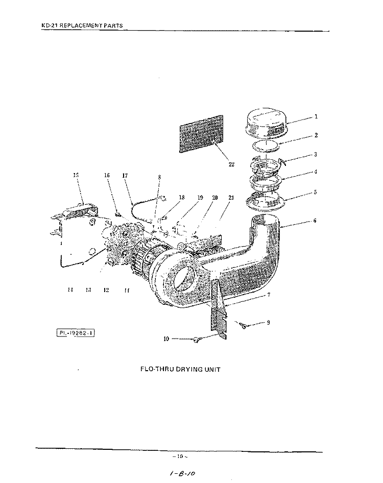 FLO-THRU DRYING Diagram and Parts List for KDC21D  KitchenAid Dishwasher