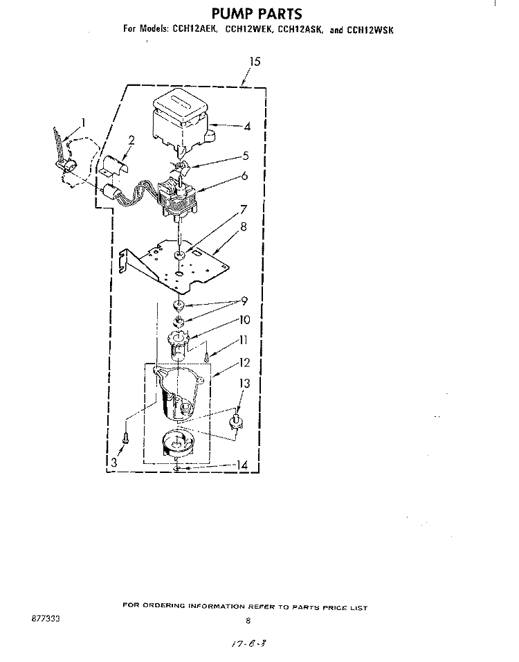 PUMP Diagram and Parts List for CCH12WEK  Whirlpool Ice Maker