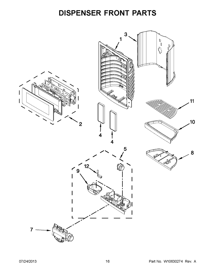 BULKHEAD PARTS Diagram and Parts List for WED94HEXL2  Whirlpool Dryer