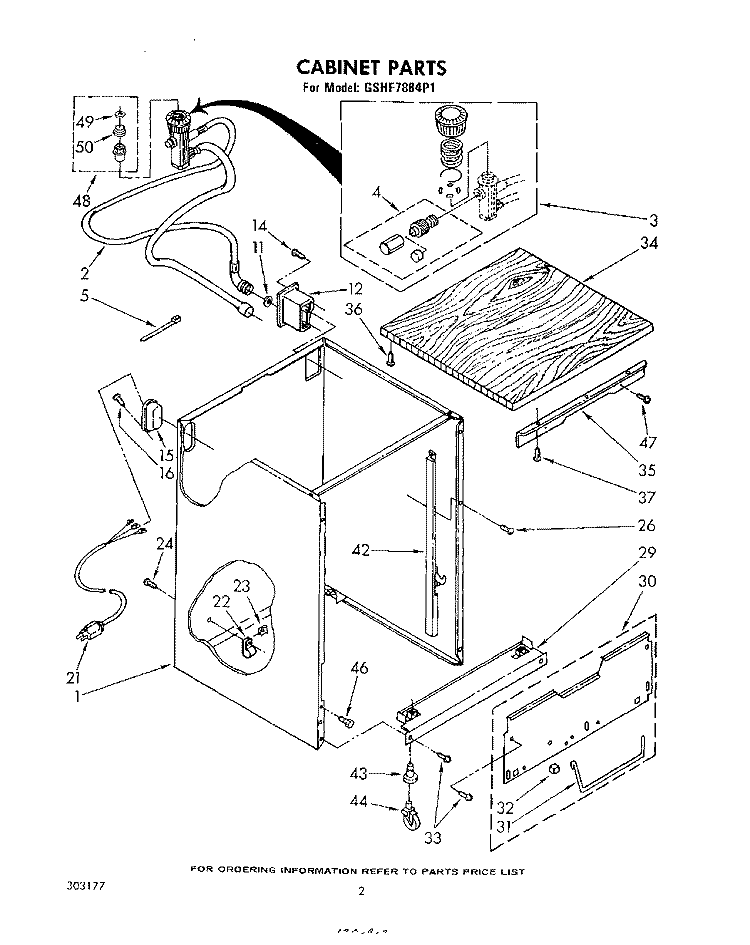 CABINET Diagram and Parts List for GSHF7884P1  Whirlpool Dishwasher