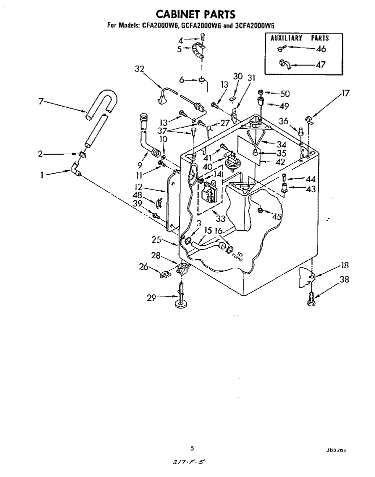 CABINET Diagram and Parts List for 3CFA2000W6  Whirlpool Washer
