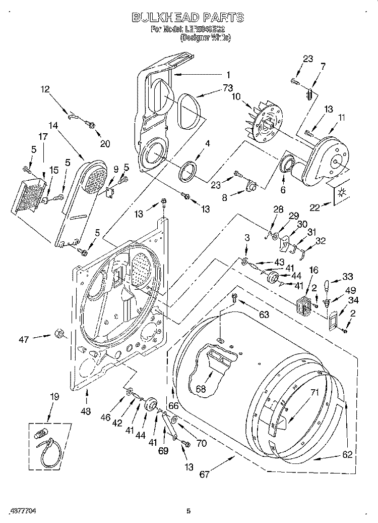 SECTION Diagram and Parts List for LER5848EQ2  Whirlpool Dryer