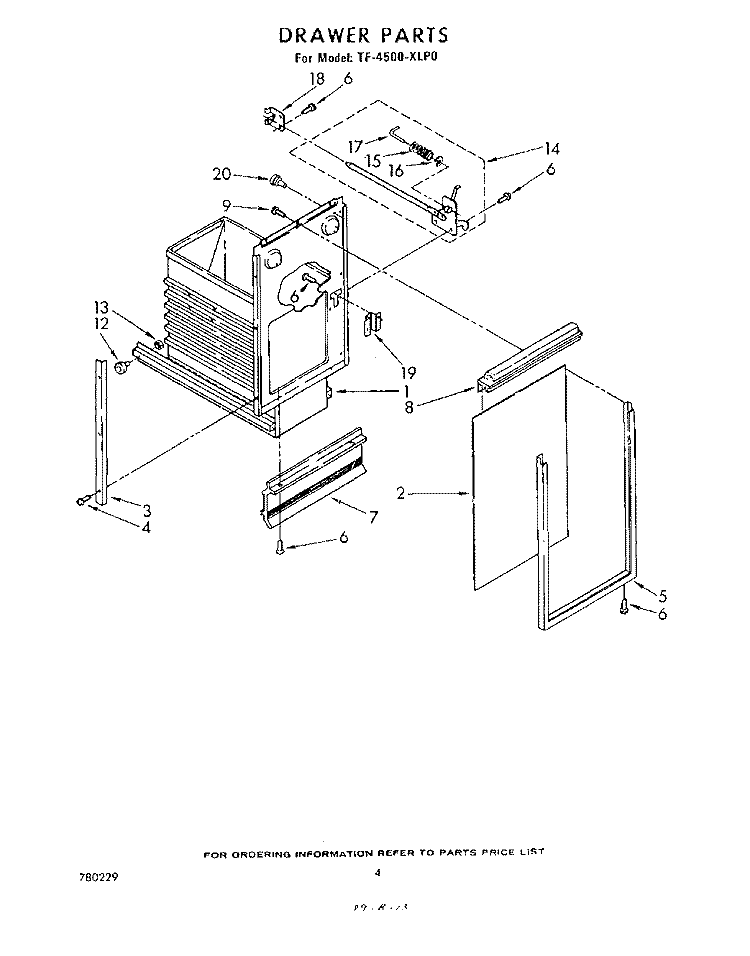 SECTION Diagram and Parts List for TF4500XLP0  Whirlpool Trash Compactor
