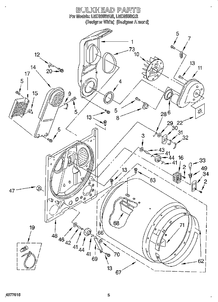 SECTION Diagram and Parts List for LEC8858EZ2  Whirlpool Dryer
