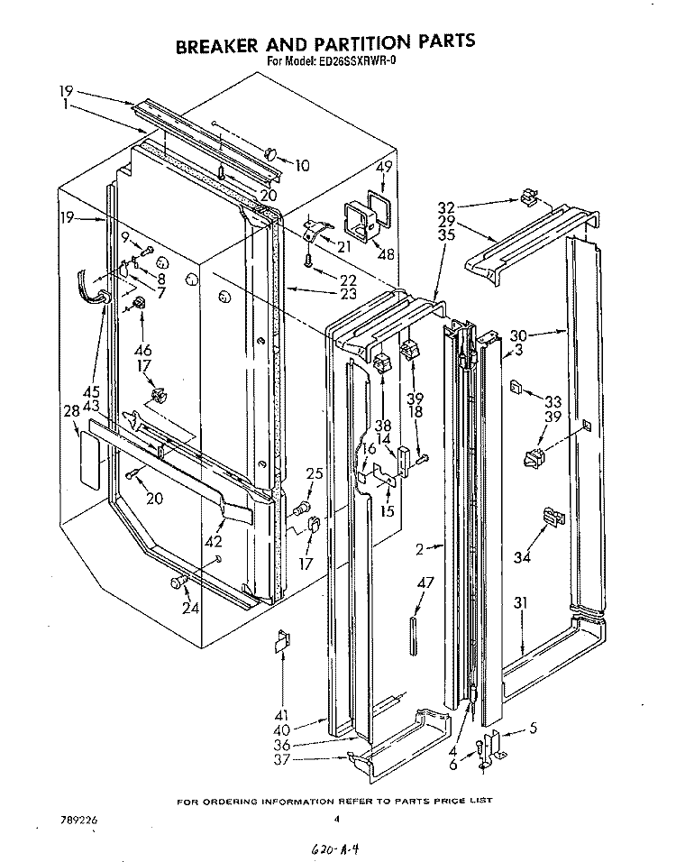BREAKER AND PARTITION Diagram and Parts List for ED26SSXRWR0  Whirlpool Refrigerator