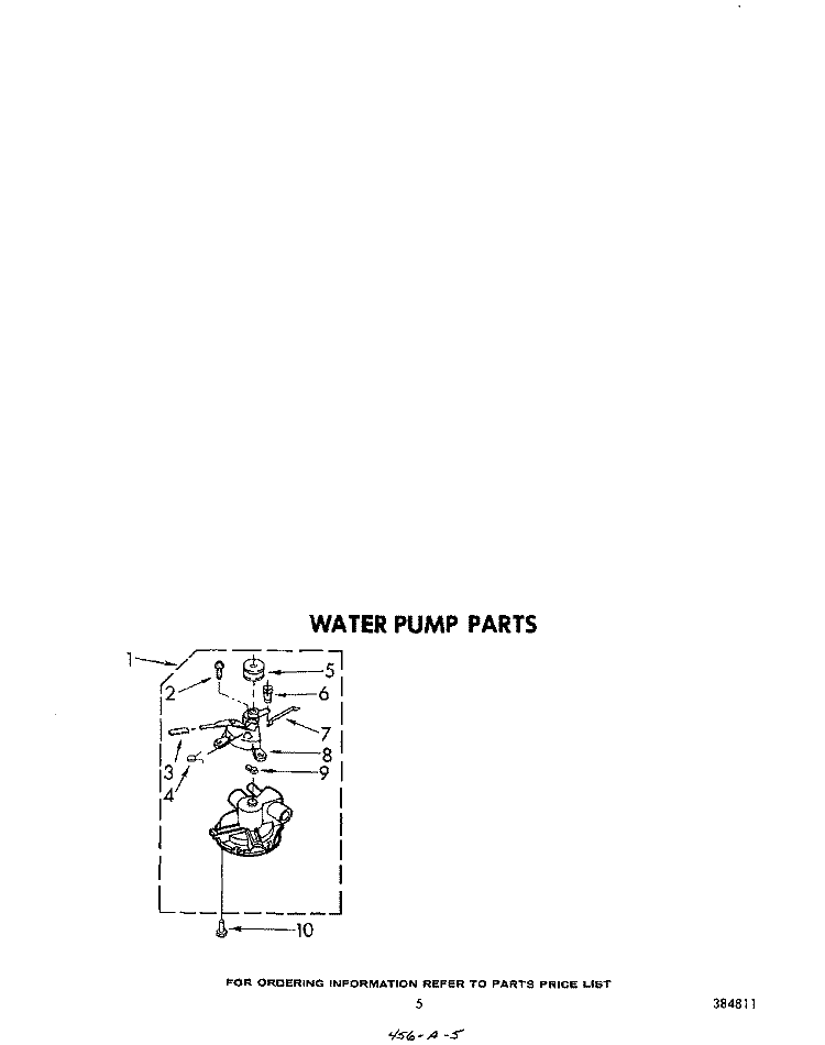 WATER PUMP Diagram and Parts List for LA5300XKW1  Whirlpool Washer