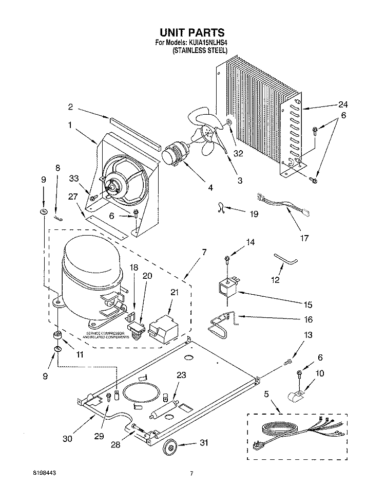 UNIT PARTS Diagram and Parts List for KUIA15NLHS4  KitchenAid Ice Maker