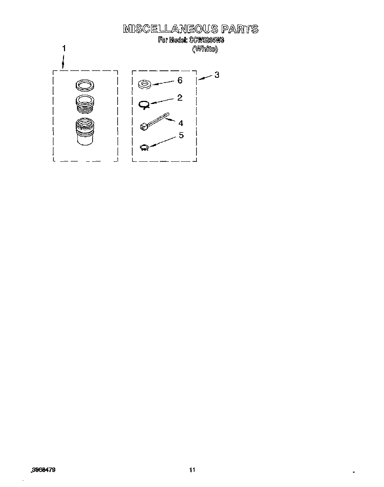 MISCELLANEOUS, LIT/OPTIONAL Diagram and Parts List for CCW5264W3  Whirlpool Washer