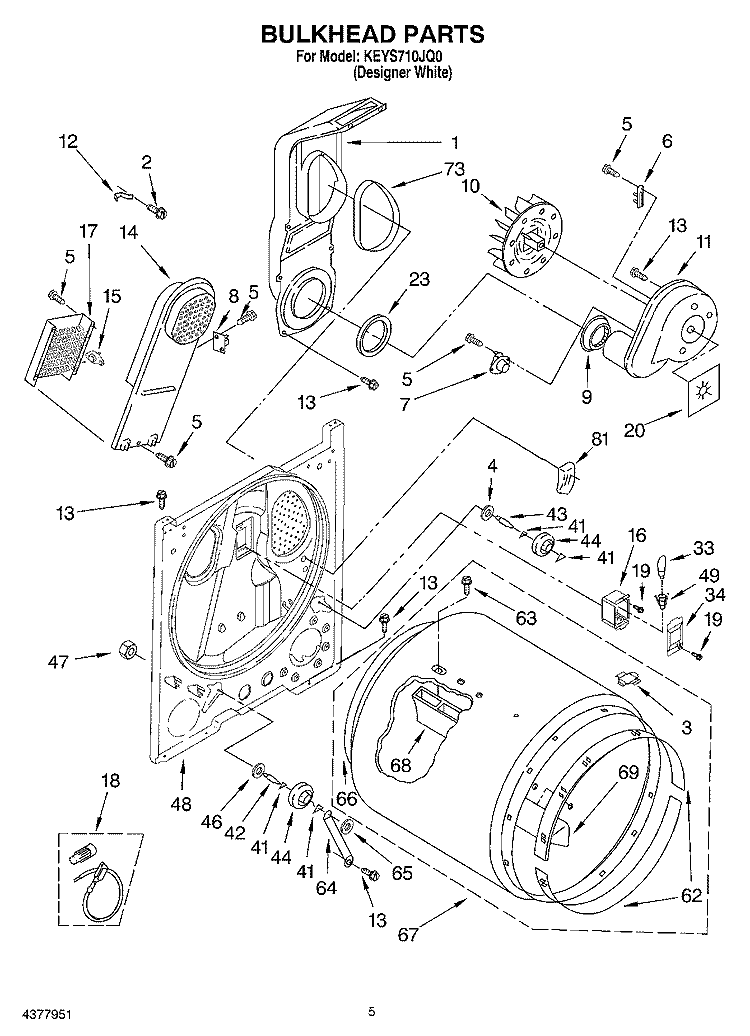 SECTION Diagram and Parts List for KEYS710JQ0  KitchenAid Dryer