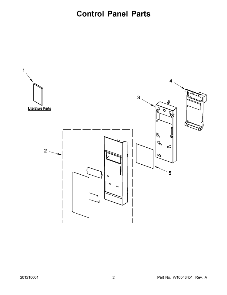 Control Panel Parts Diagram and Parts List for WMH75520AS0  Whirlpool Microwave