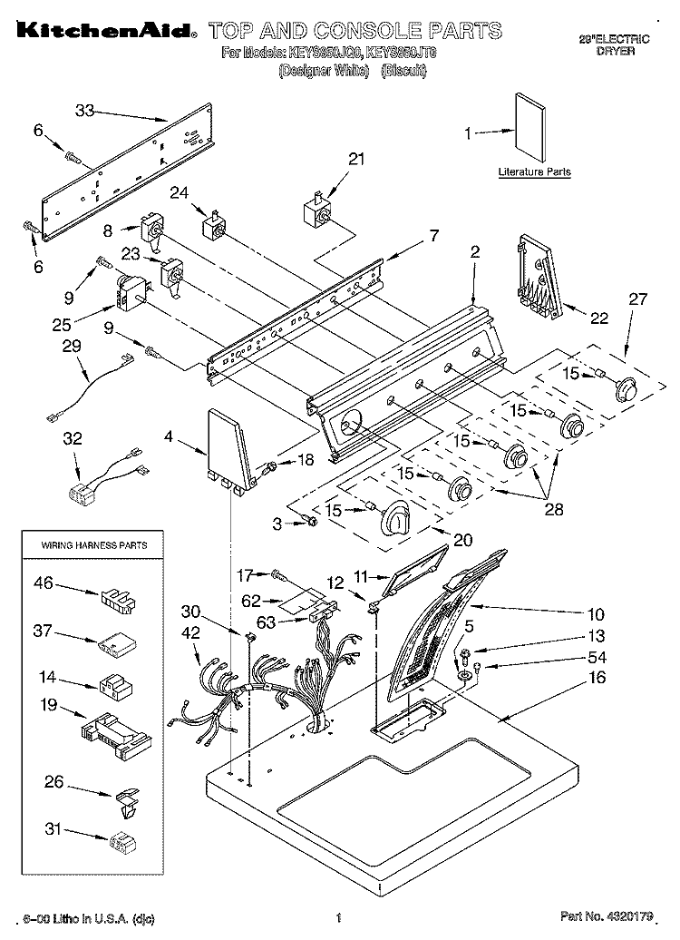 SECTION Diagram and Parts List for KEYS850JT0  KitchenAid Dryer