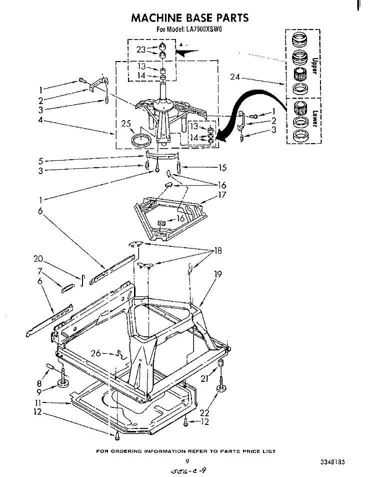 MACHINE BASE Diagram and Parts List for LA7900XSW0  Whirlpool Washer