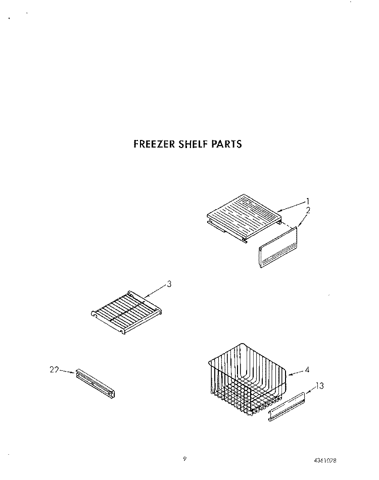 FREEZER SHELF Diagram and Parts List for ARG490  Whirlpool Refrigerator