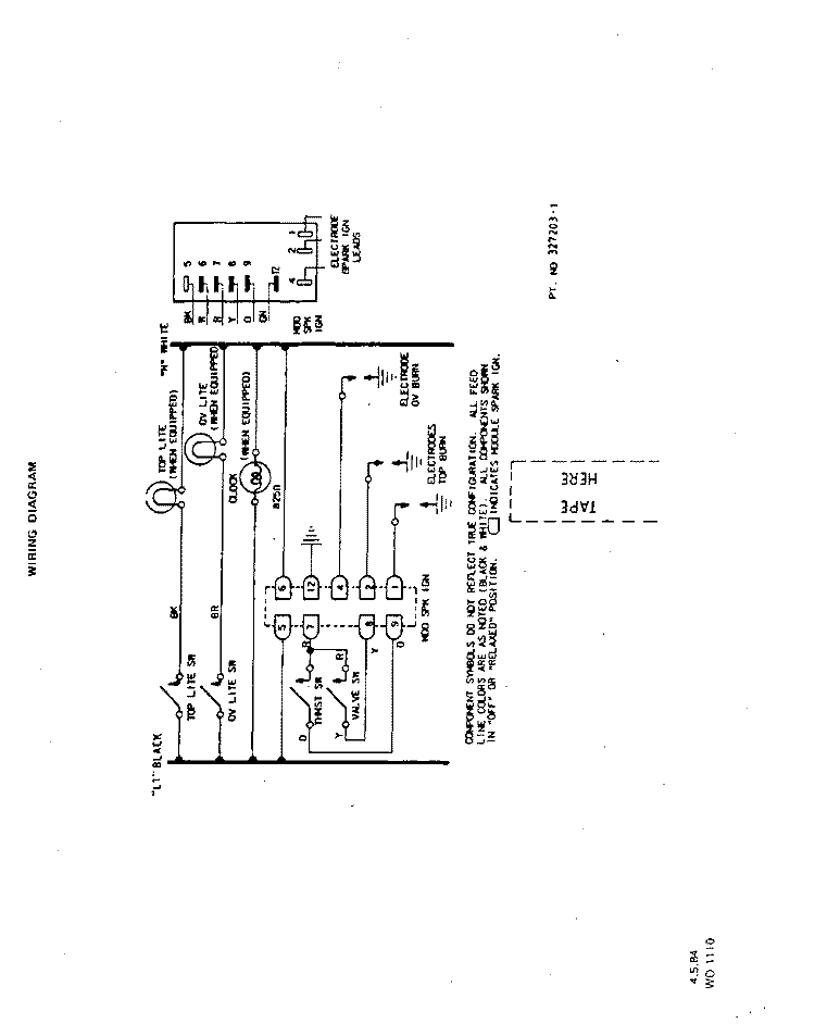 WIRING DIAGRAM Diagram and Parts List for F6557W0  Roper Range